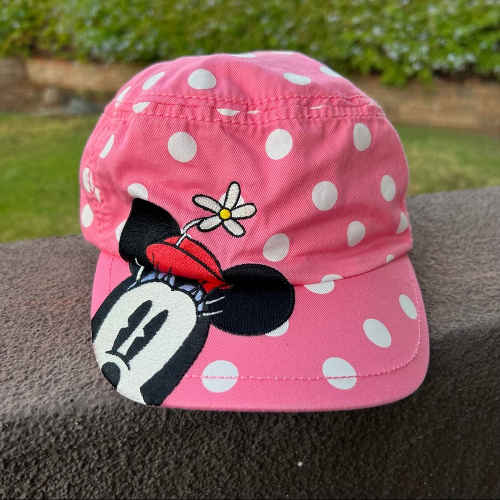 Disney Parks Minnie Mouse Pink White Polka Dot Youth Hat Adjustable NEW